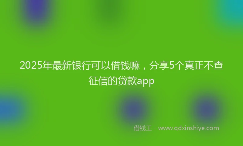 2025年最新银行可以借钱嘛，分享5个真正不查征信的贷款app