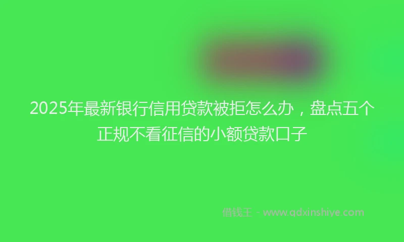 2025年最新银行信用贷款被拒怎么办，盘点五个正规不看征信的小额贷款口子