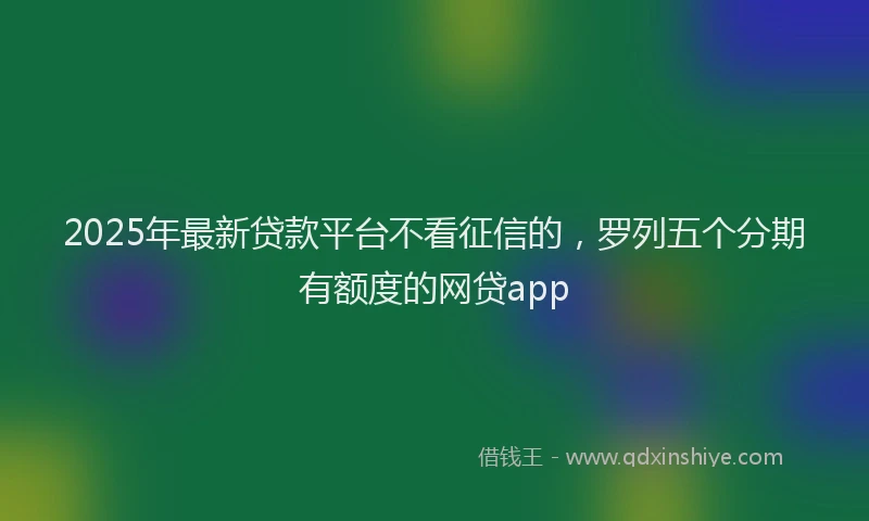 2025年最新贷款平台不看征信的，罗列五个分期有额度的网贷app