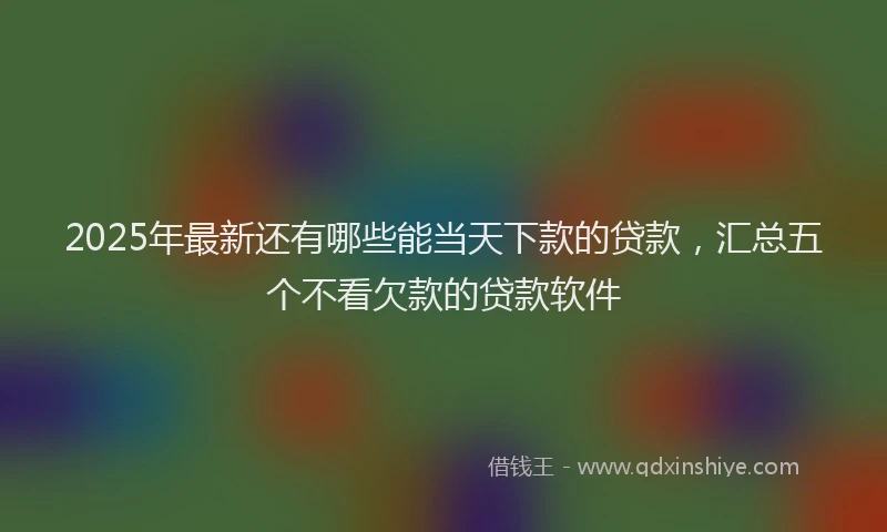 2025年最新还有哪些能当天下款的贷款，汇总五个不看欠款的贷款软件
