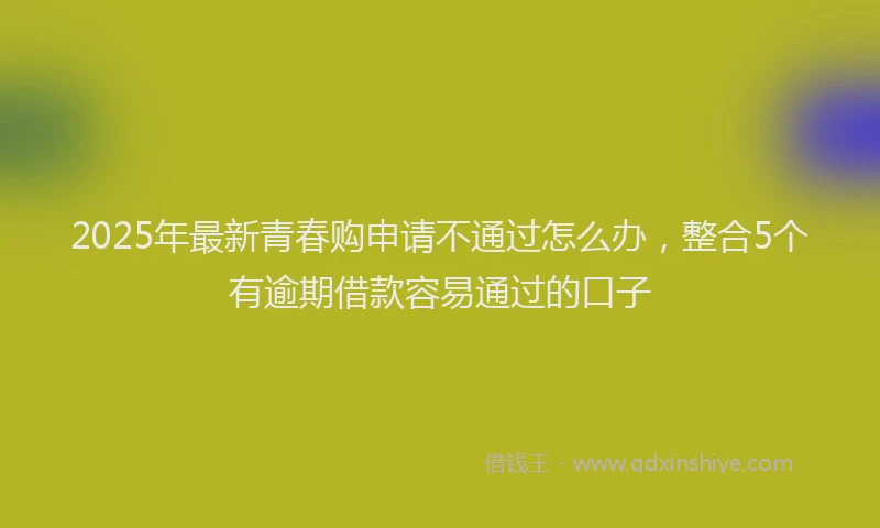 2025年最新青春购申请不通过怎么办，整合5个有逾期借款容易通过的口子