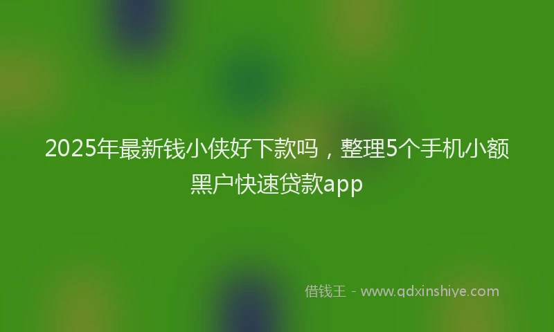 2025年最新钱小侠好下款吗，整理5个手机小额黑户快速贷款app