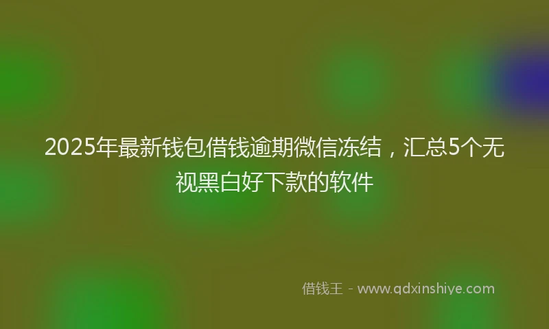 2025年最新钱包借钱逾期微信冻结，汇总5个无视黑白好下款的软件