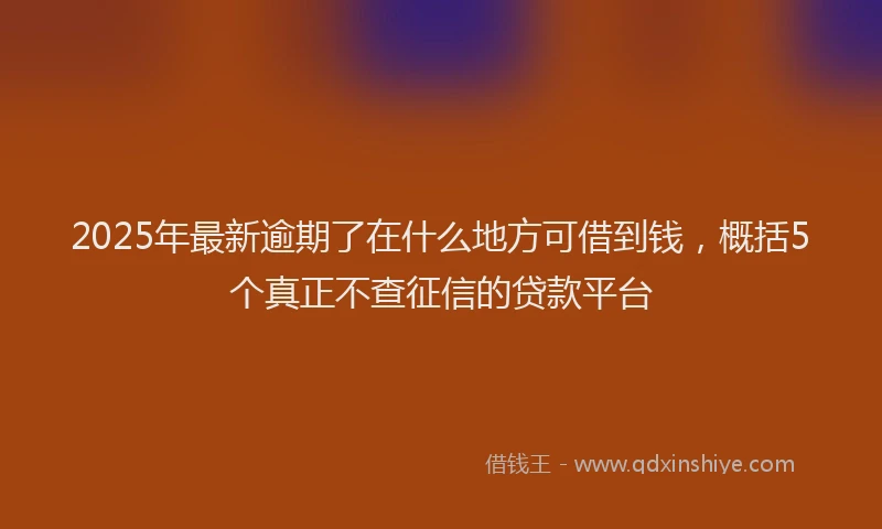 2025年最新逾期了在什么地方可借到钱，概括5个真正不查征信的贷款平台