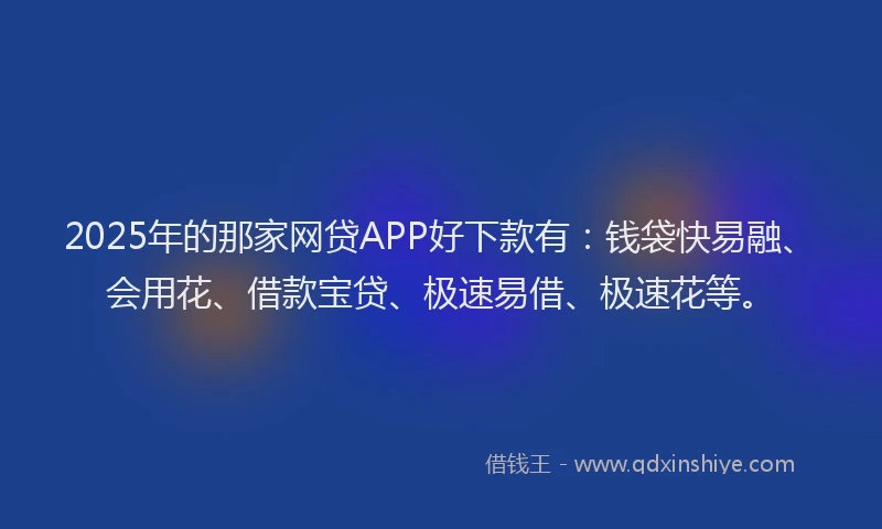 2025年的那家网贷APP好下款有：钱袋快易融、会用花、借款宝贷、极速易借、极速花等。