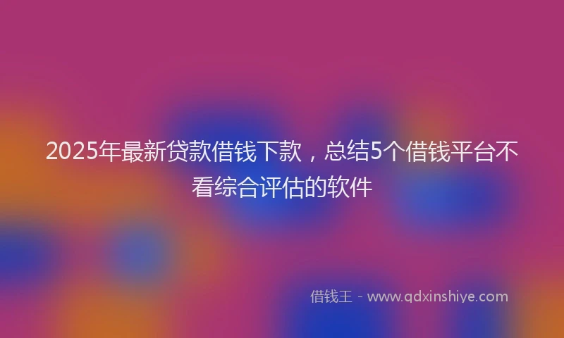 2025年最新贷款借钱下款，总结5个借钱平台不看综合评估的软件
