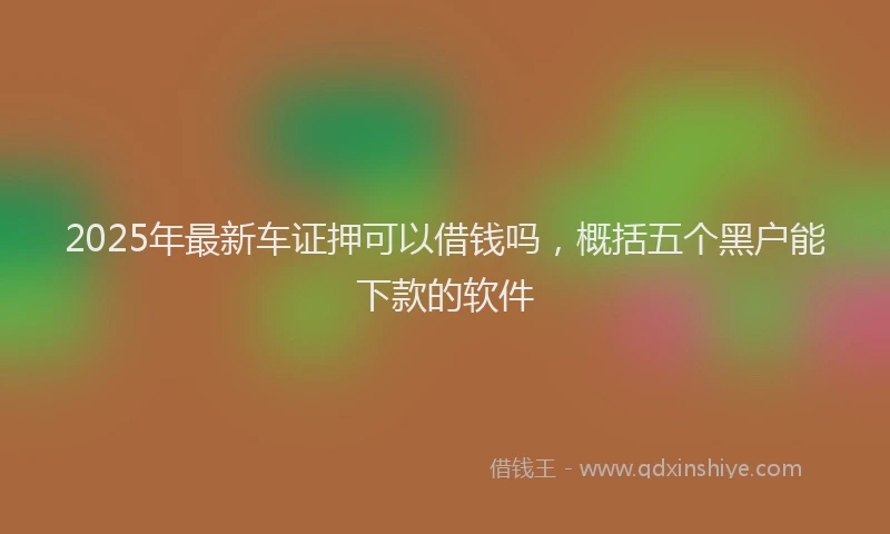 2025年最新车证押可以借钱吗，概括五个黑户能下款的软件