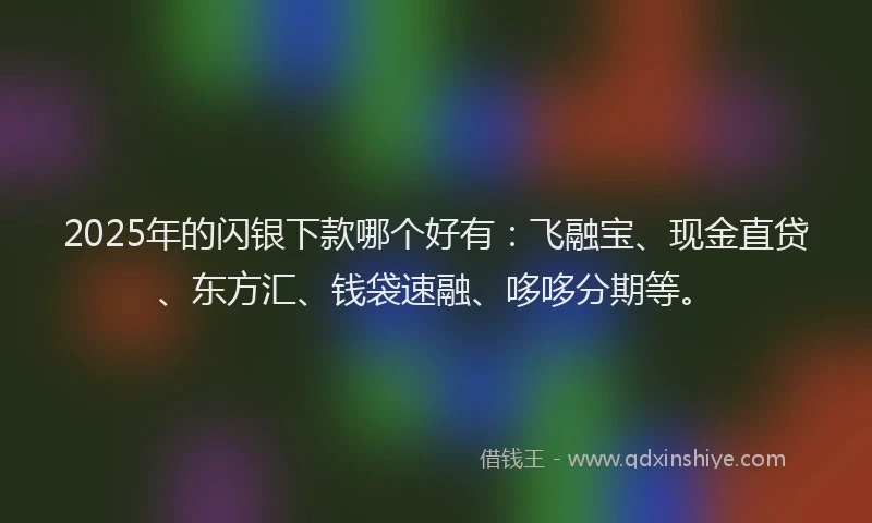 2025年的闪银下款哪个好有：飞融宝、现金直贷、东方汇、钱袋速融、哆哆分期等。