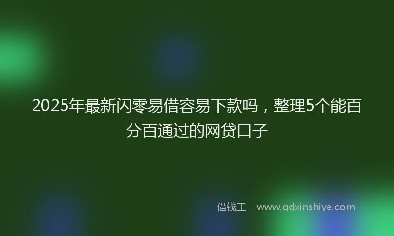 2025年最新闪零易借容易下款吗，整理5个能百分百通过的网贷口子
