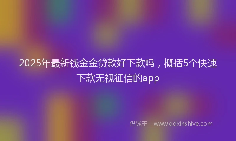2025年最新钱金金贷款好下款吗，概括5个快速下款无视征信的app