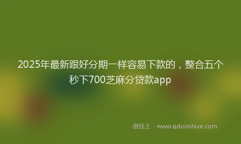 2025年最新跟好分期一样容易下款的，整合五个秒下700芝麻分贷款app