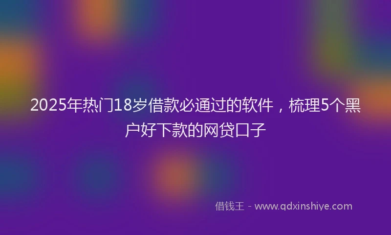 2025年热门18岁借款必通过的软件，梳理5个黑户好下款的网贷口子