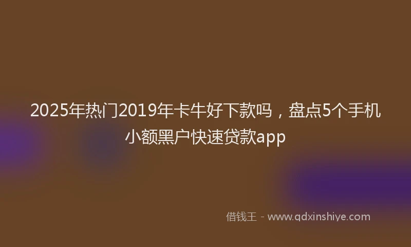 2025年热门2019年卡牛好下款吗，盘点5个手机小额黑户快速贷款app