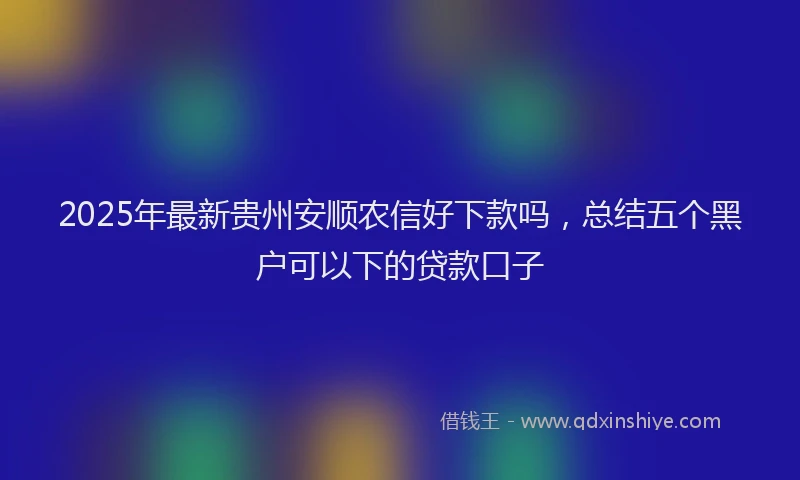 2025年最新贵州安顺农信好下款吗，总结五个黑户可以下的贷款口子