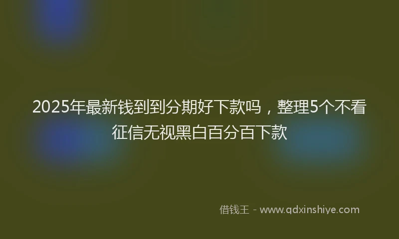 2025年最新钱到到分期好下款吗，整理5个不看征信无视黑白百分百下款