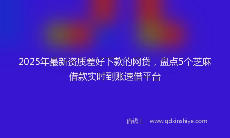 2025年最新资质差好下款的网贷，盘点5个芝麻借款实时到账速借平台