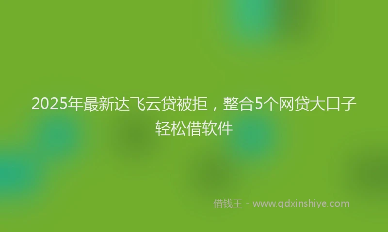2025年最新达飞云贷被拒，整合5个网贷大口子轻松借软件