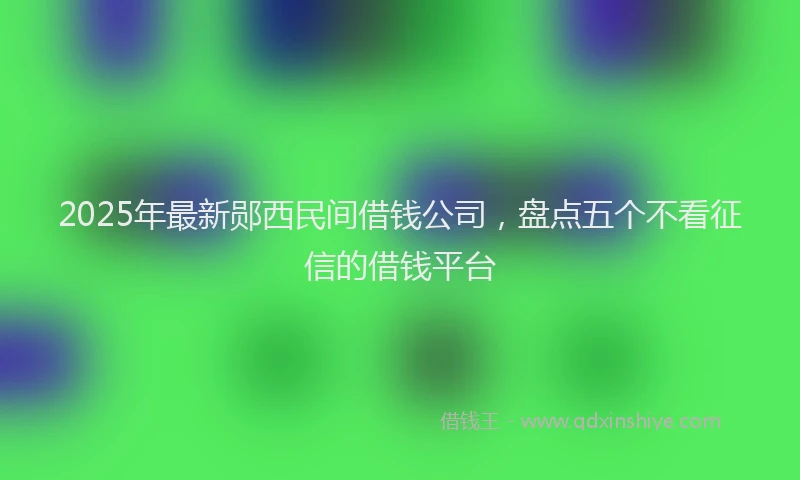 2025年最新郧西民间借钱公司，盘点五个不看征信的借钱平台