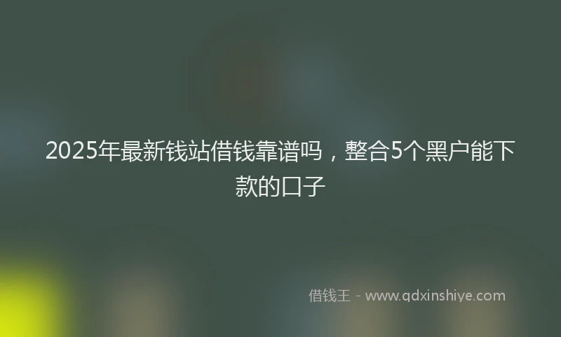 2025年最新钱站借钱靠谱吗，整合5个黑户能下款的口子