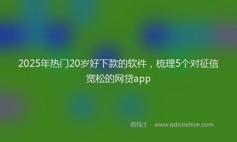 2025年热门20岁好下款的软件，梳理5个对征信宽松的网贷app