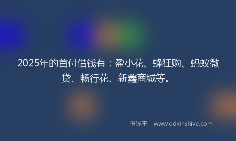 2025年的首付借钱有：盈小花、蜂狂购、蚂蚁微贷、畅行花、新鑫商城等。