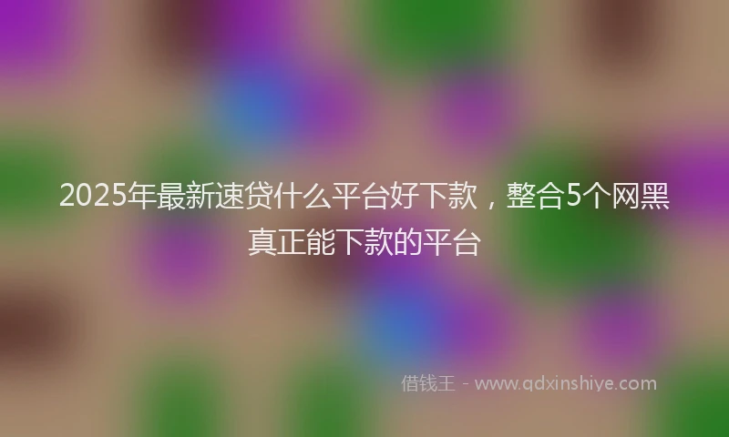 2025年最新速贷什么平台好下款，整合5个网黑真正能下款的平台