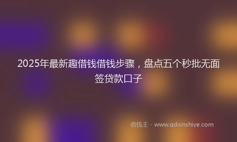2025年最新趣借钱借钱步骤，盘点五个秒批无面签贷款口子