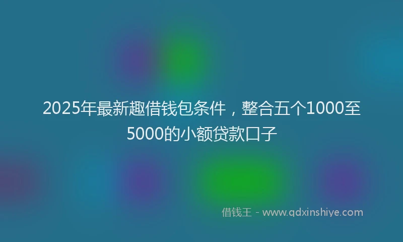 2025年最新趣借钱包条件，整合五个1000至5000的小额贷款口子
