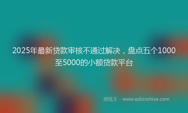 2025年最新贷款审核不通过解决，盘点五个1000至5000的小额贷款平台