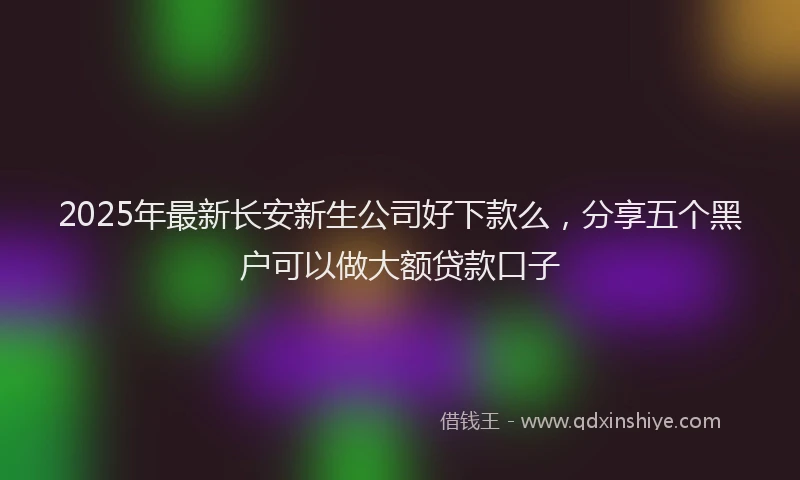 2025年最新长安新生公司好下款么，分享五个黑户可以做大额贷款口子