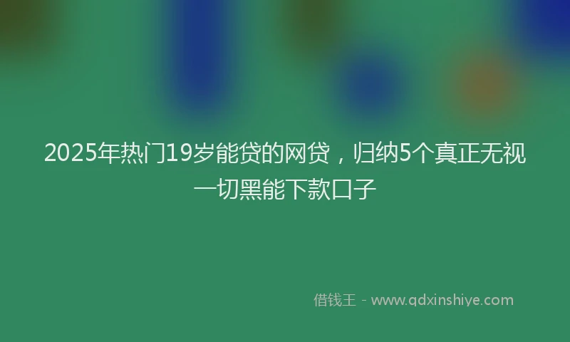 2025年热门19岁能贷的网贷，归纳5个真正无视一切黑能下款口子