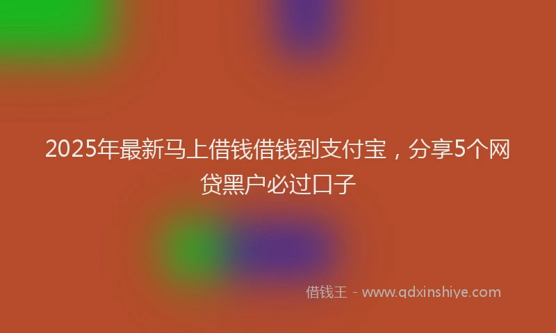 2025年最新马上借钱借钱到支付宝，分享5个网贷黑户必过口子