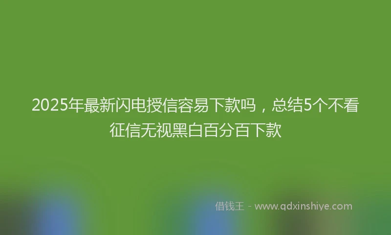 2025年最新闪电授信容易下款吗，总结5个不看征信无视黑白百分百下款