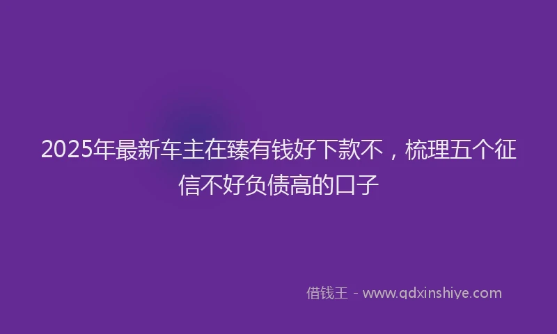 2025年最新车主在臻有钱好下款不，梳理五个征信不好负债高的口子