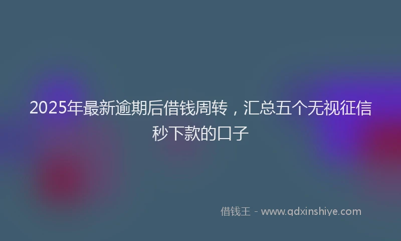 2025年最新逾期后借钱周转，汇总五个无视征信秒下款的口子