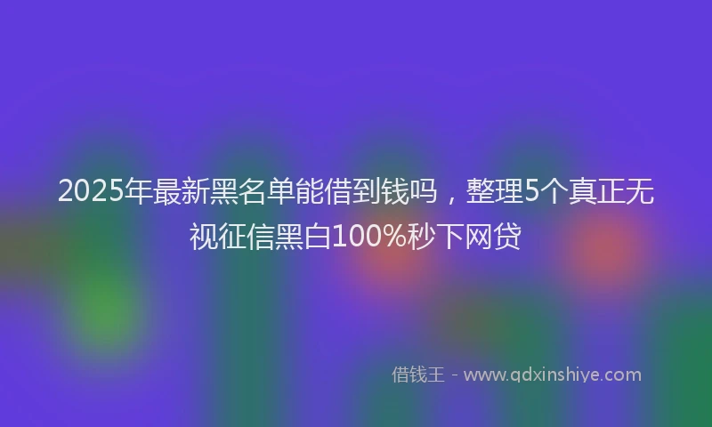 2025年最新黑名单能借到钱吗，整理5个真正无视征信黑白100%秒下网贷