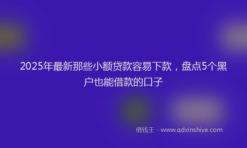 2025年最新那些小额贷款容易下款，盘点5个黑户也能借款的口子
