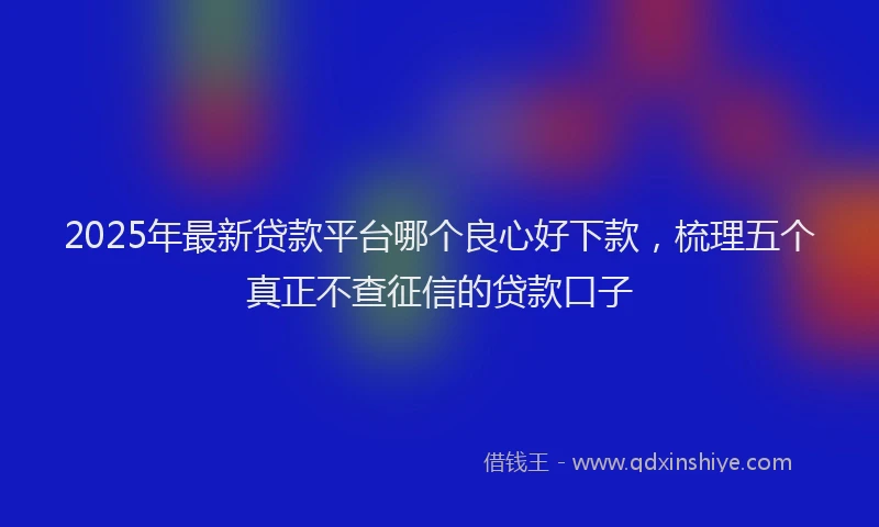 2025年最新贷款平台哪个良心好下款，梳理五个真正不查征信的贷款口子