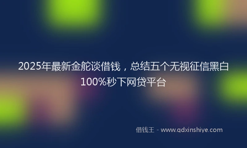 2025年最新金舵谈借钱，总结五个无视征信黑白100%秒下网贷平台