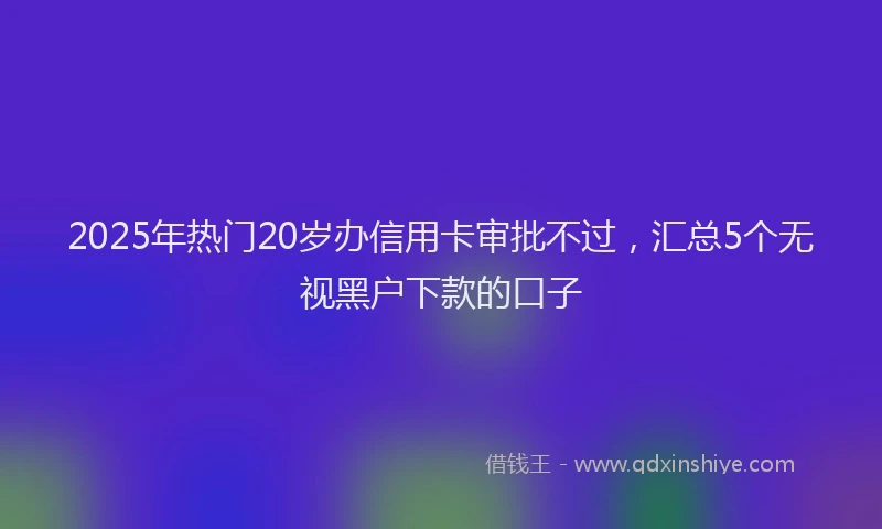 2025年热门20岁办信用卡审批不过，汇总5个无视黑户下款的口子