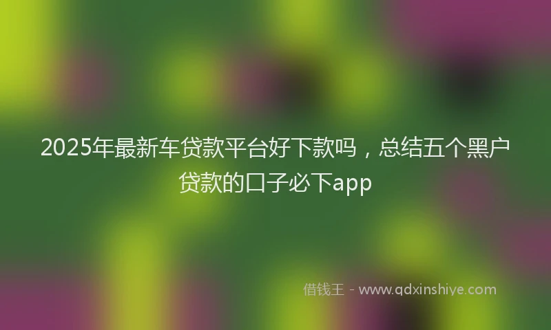 2025年最新车贷款平台好下款吗，总结五个黑户贷款的口子必下app