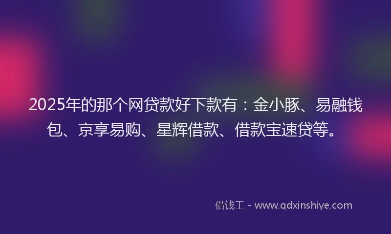 2025年的那个网贷款好下款有：金小豚、易融钱包、京享易购、星辉借款、借款宝速贷等。