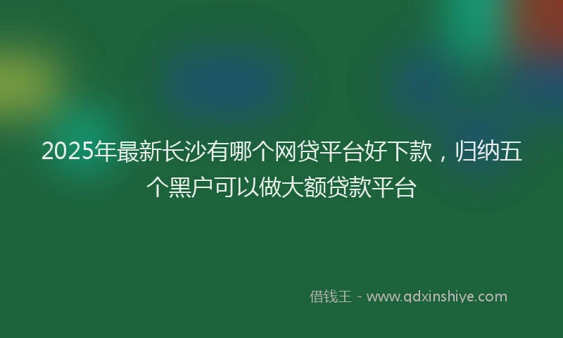 2025年最新长沙有哪个网贷平台好下款，归纳五个黑户可以做大额贷款平台