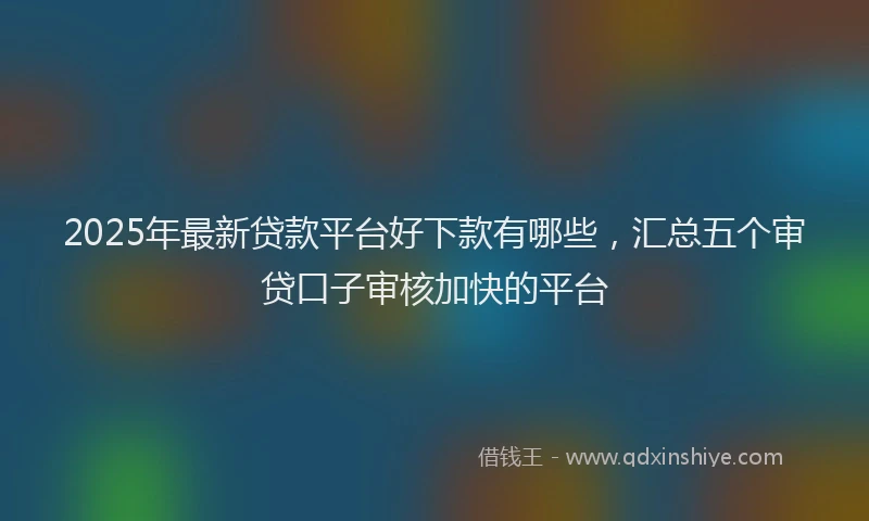 2025年最新贷款平台好下款有哪些，汇总五个审贷口子审核加快的平台