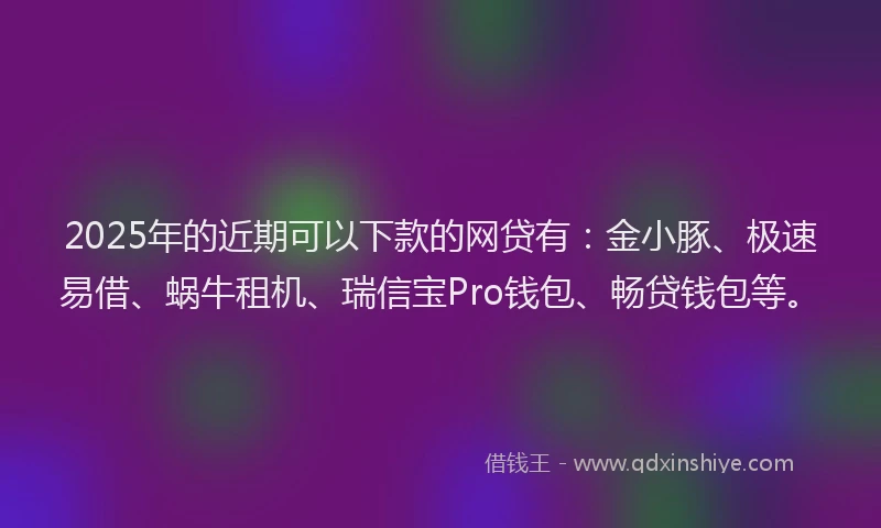 2025年的近期可以下款的网贷有：金小豚、极速易借、蜗牛租机、瑞信宝Pro钱包、畅贷钱包等。