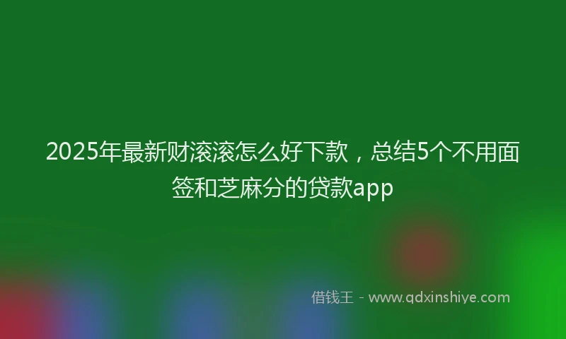 2025年最新财滚滚怎么好下款，总结5个不用面签和芝麻分的贷款app