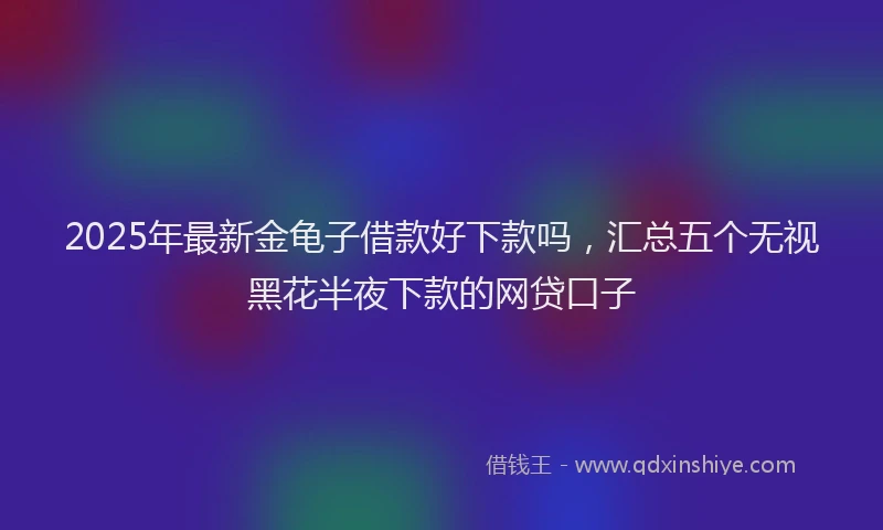2025年最新金龟子借款好下款吗，汇总五个无视黑花半夜下款的网贷口子