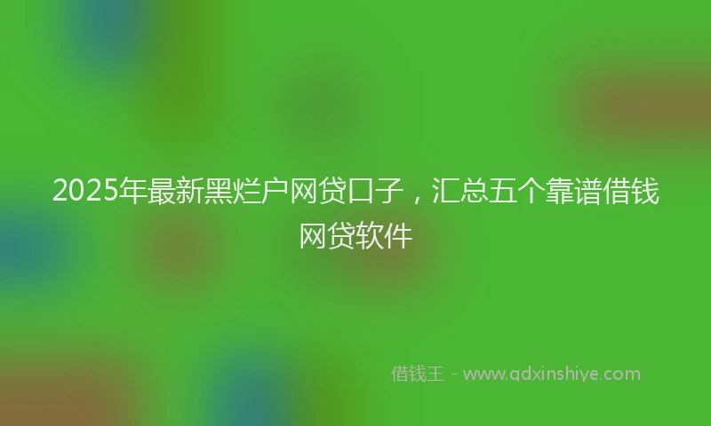 2025年最新黑烂户网贷口子，汇总五个靠谱借钱网贷软件