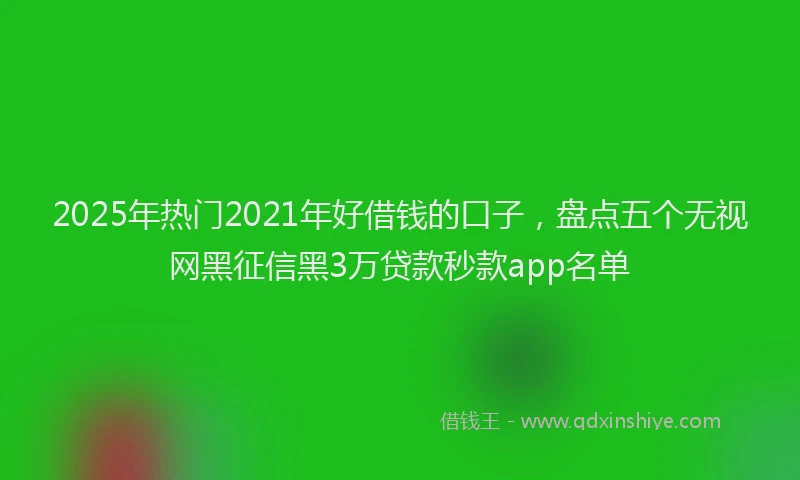 2025年热门2021年好借钱的口子，盘点五个无视网黑征信黑3万贷款秒款app名单