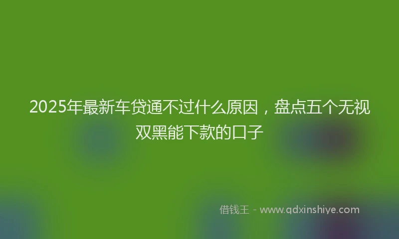 2025年最新车贷通不过什么原因，盘点五个无视双黑能下款的口子